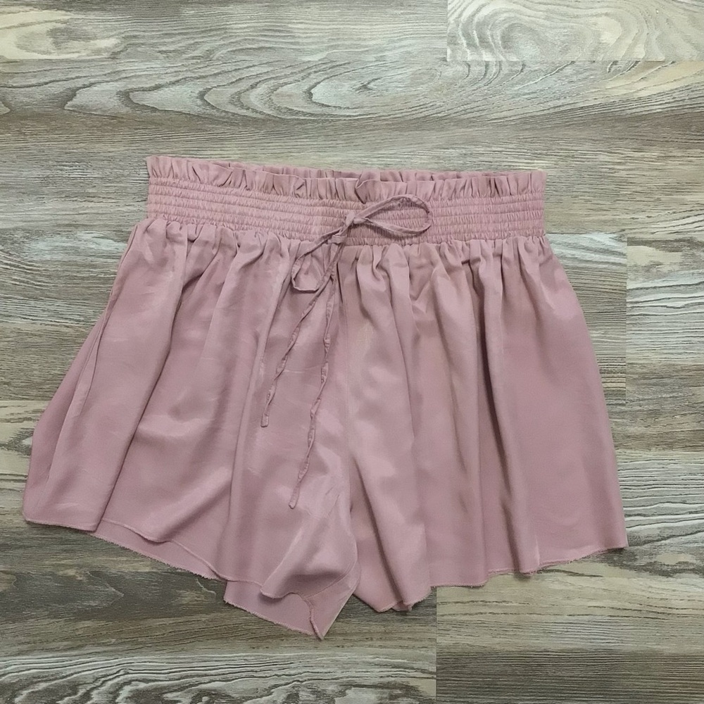 SHEIN Curve Mauve Pink Paperbag High Rise Pull On Shorts 1XL
